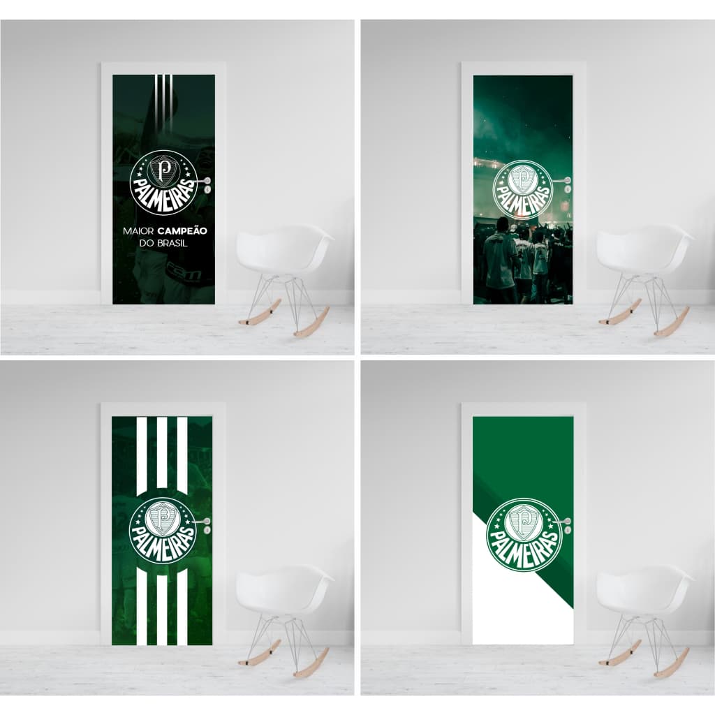 Adesivo Decorativo Para Portas Palmeiras Time Futebol Brasileiro Decoração