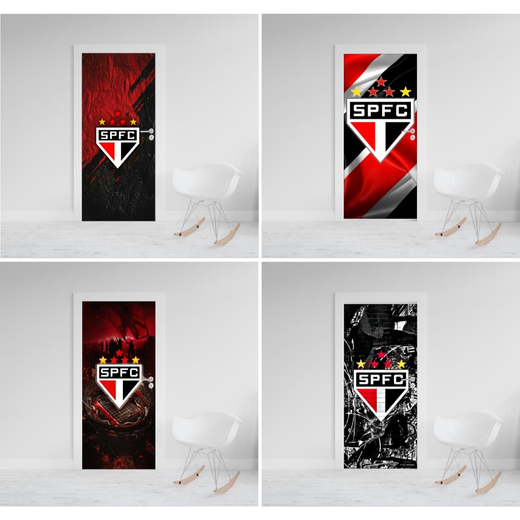 Adesivo Decorativo Para Portas São Paulo Time Futebol Brasileiro Decoração