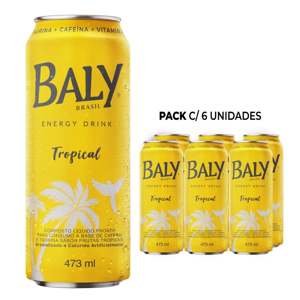 Pack Energético Baly Energy Drink Tropical 473ml