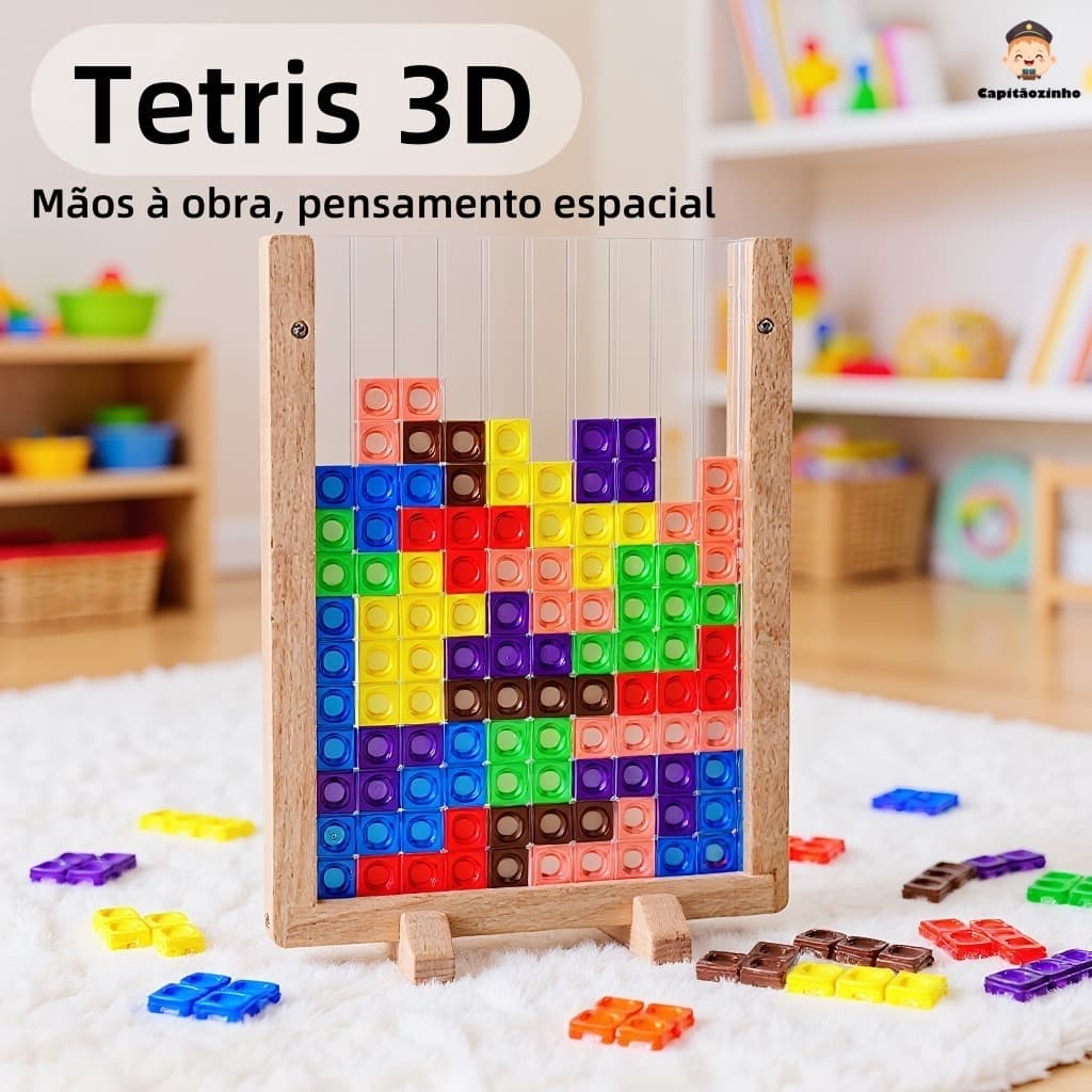 Quebra Cabeça Encaixe Divertido 3D Jogo  Educativo Brinquedo Bebê Pedagógico Sensorial