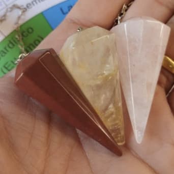 Pêndulo Cristal Radiestesia Facetado | Escolha seu cristal! FengShui Esotérico Cristal Natural