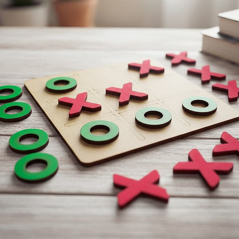 Jogo da Velha em MDF Brinquedo Educativo Infantil 13,5x13,5cm