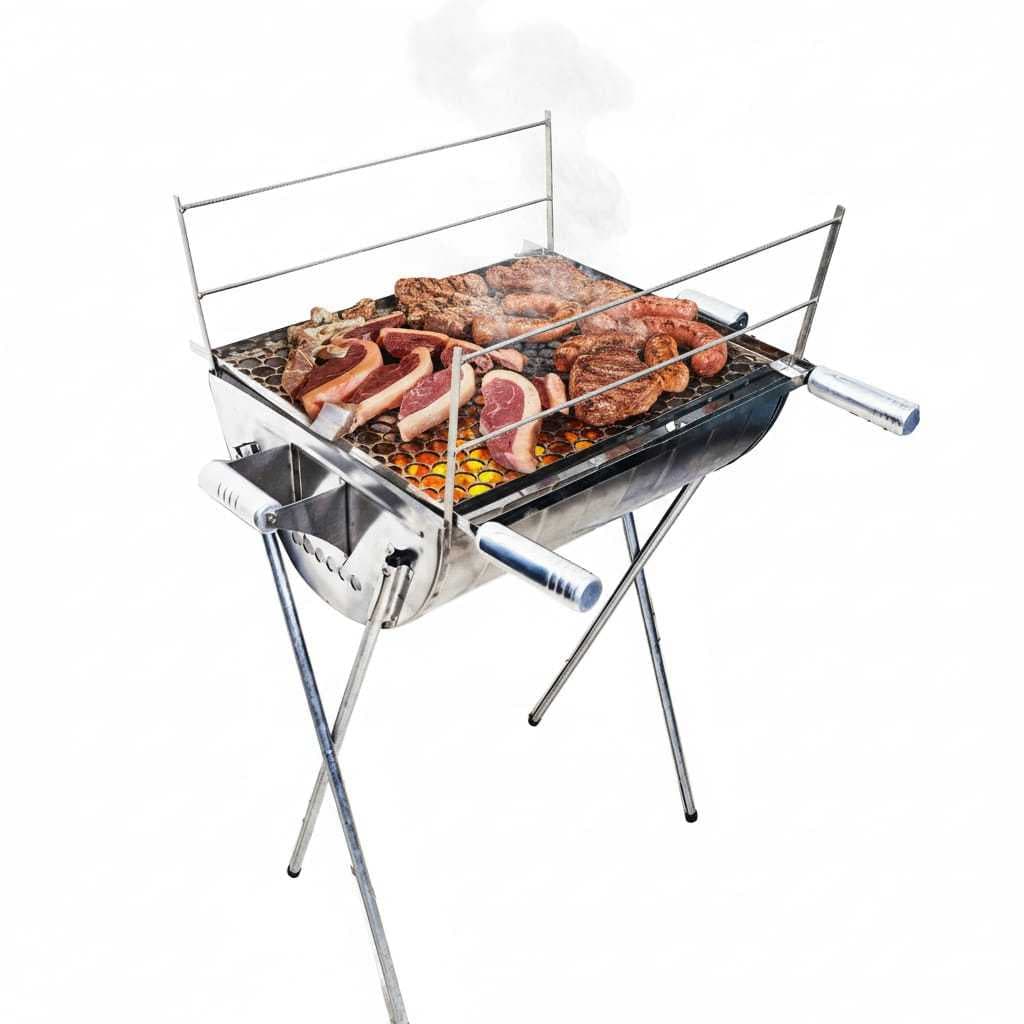 CHURRASQUEIRA GRANDE INOX 50x40x90 JB COMPLETA COM GRELHA EM INOX