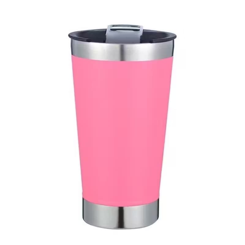 COPO TÉRMICO PINK Inox Com Tampa E Abridor Ideal Para Presentear 473ml