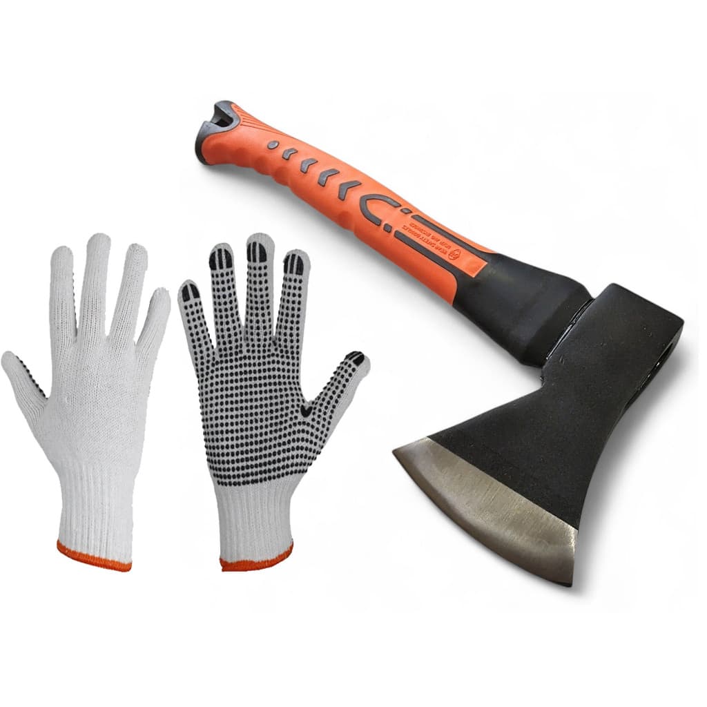 Machadinha / machado mato madeira galho cana jardinagem  + luvas para as mãos aderente