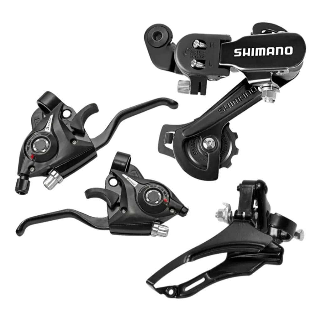 KIT TRANSMISSÃO 21V CÂMBIO TRASEIRO SHIMANO TOURNEY + RAPID FIRE 26 E 29