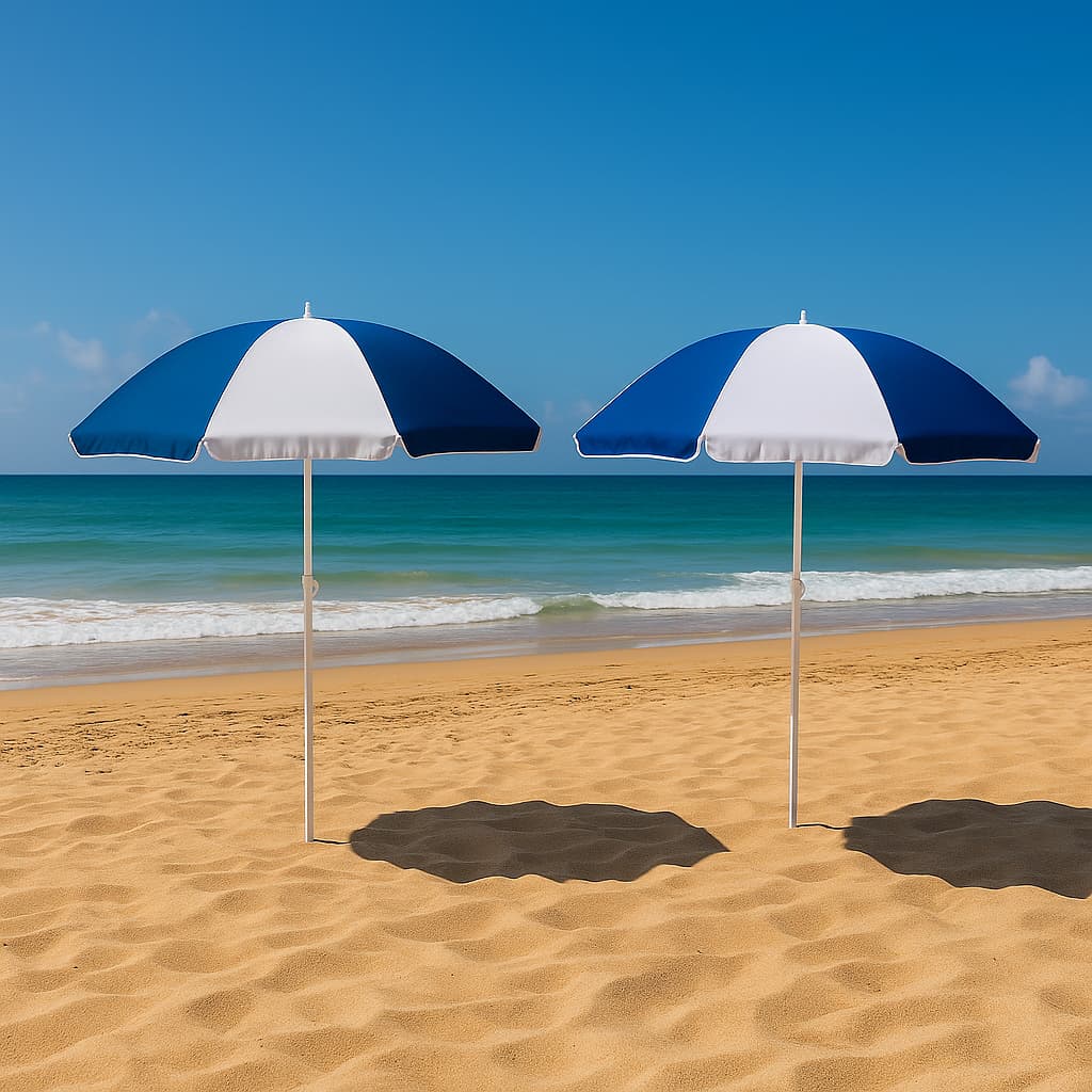 Kit 2 Guarda-Sol 1,80 Metro Piscina Praia Pesca Articulado Sombrinha Mor Proteção UV Mor FPS 70