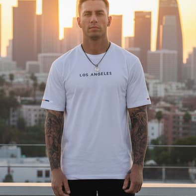Camiseta StretWear Masculina 100% Malha Algodao Premium Los Angeles Basica Gola Redonda Urban Street