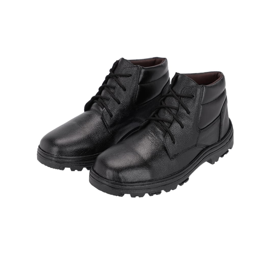 Bota De Couro Masculina Preta Bico Reforçado Antiderrapante