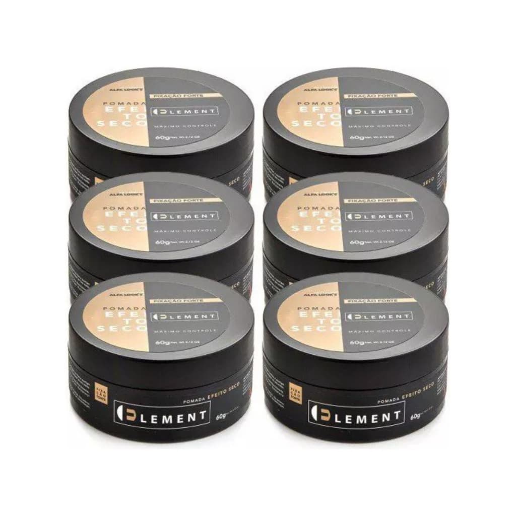 Kit 6 Cera Modeladora Para Cabelo Efeito Seco 60g Element