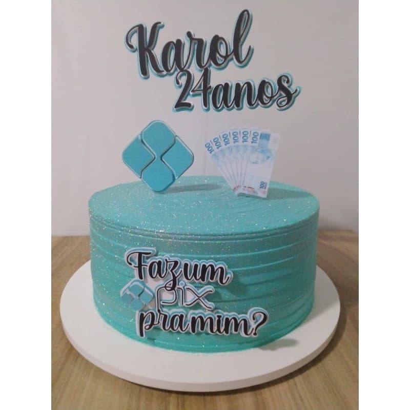 Topo de Bolo Pix | Decoração de Aniversário | Topper de Bolo