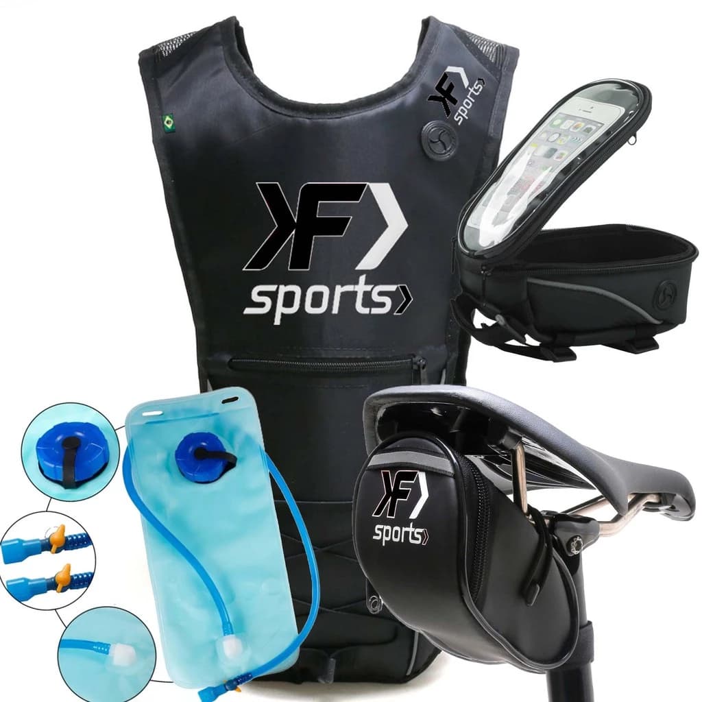 Kit Bike Completo Mochila Hidratação Bolsa Selim Bolsa Quadro Porta Celular MTB Speed