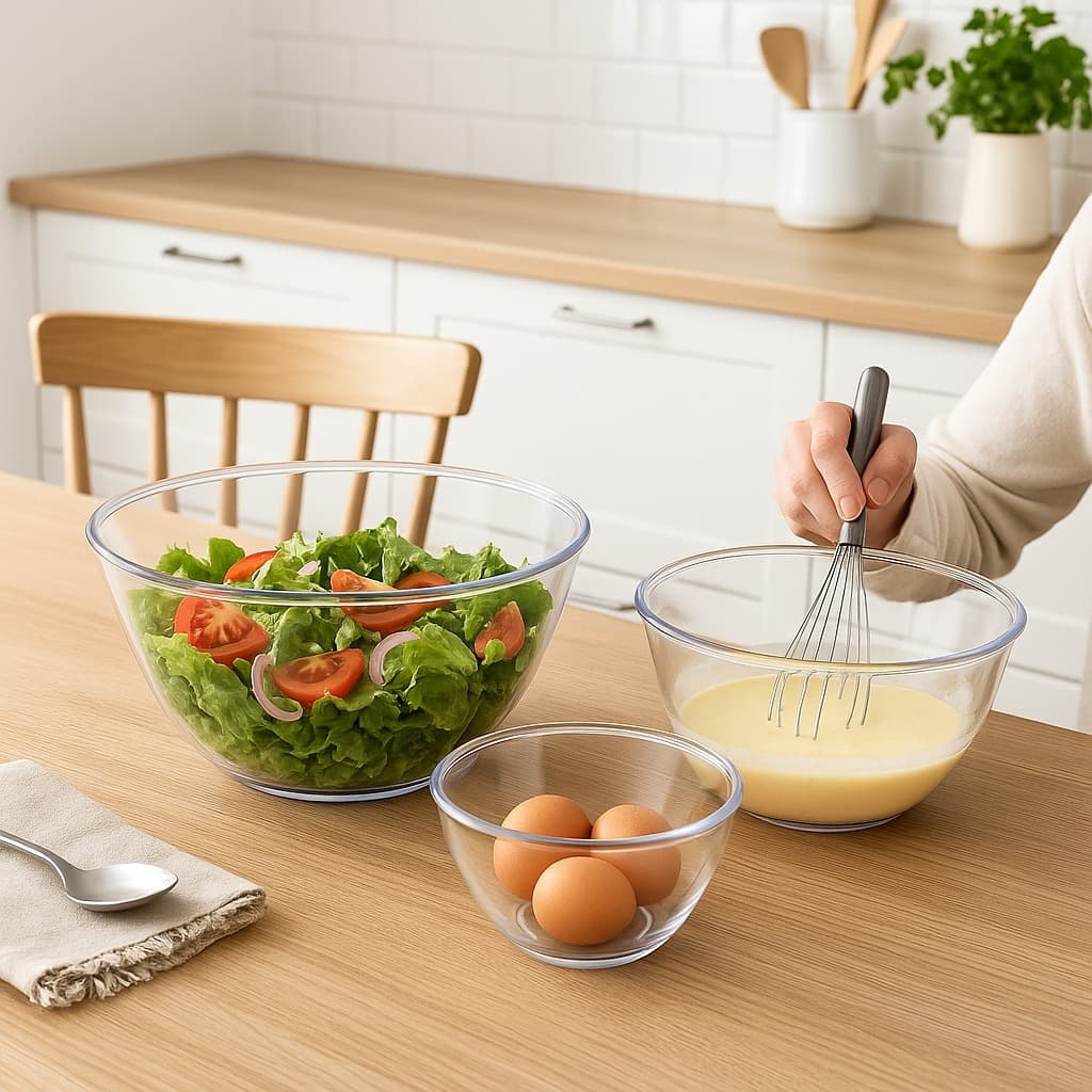 Kit Cozinha 3 Saladeira Tigela Bowl Cristal Acrílico Resistente Cozinha