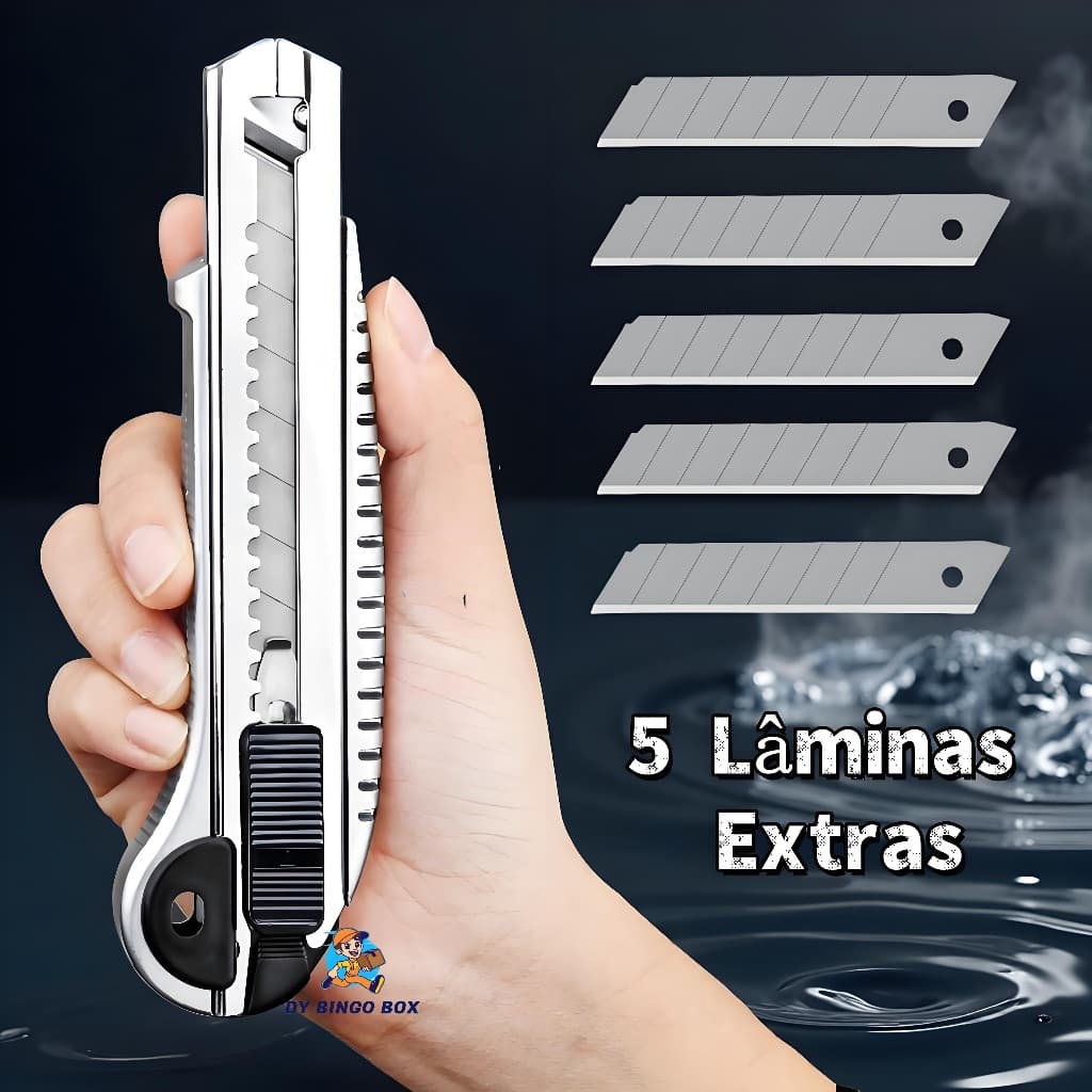Estilete De Metal Profissional alta qualidade com 5 Lâmina de aço liga Afiado e durável