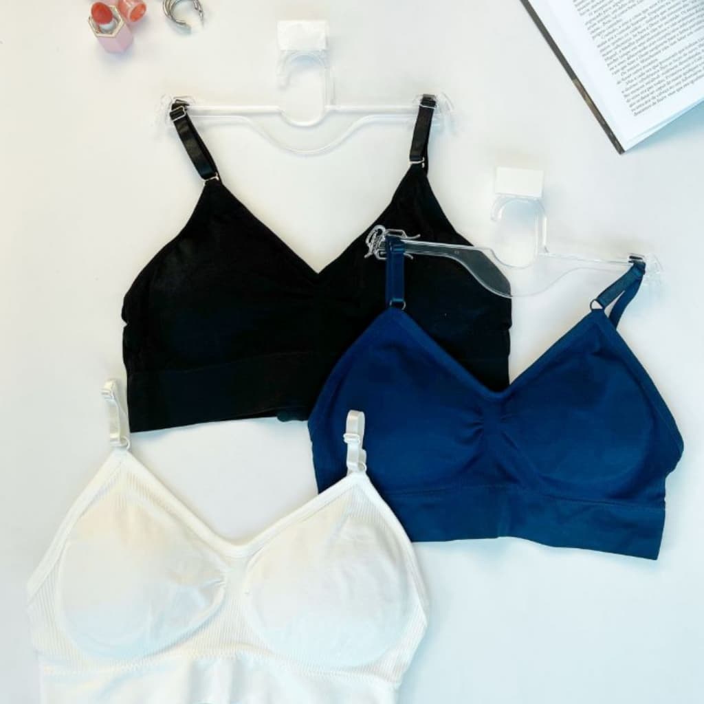 Kit 3 Top Fitness Feminino Dia a Dia Poliamida Alça Ajustável Academia Topper Confortável Moda