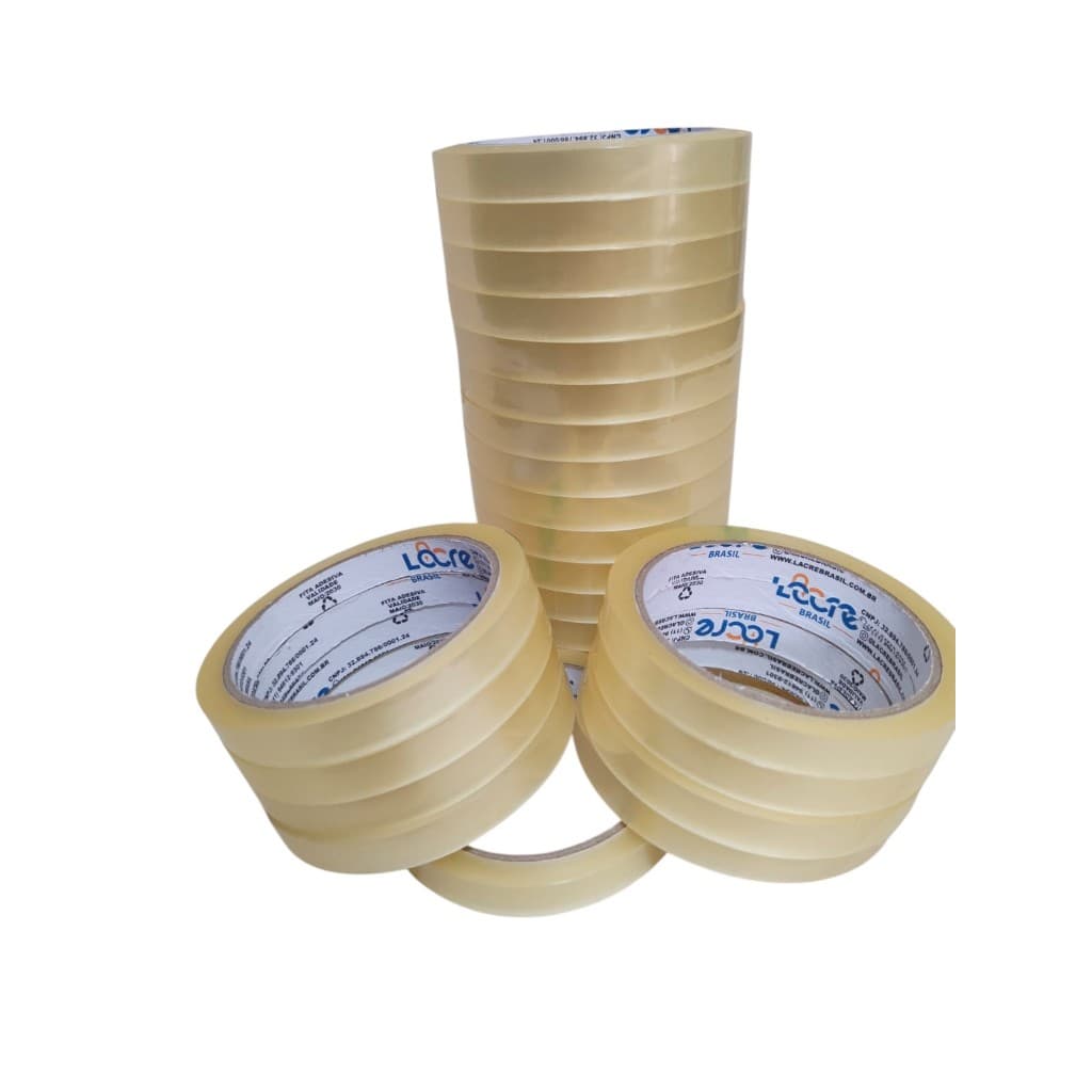 50 Rolos Fita Adesiva Transparente 18X50 Metros