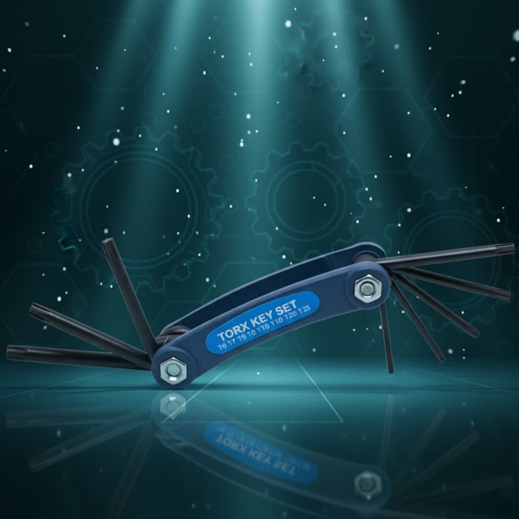 Chave Torx Dobrável Western Jogo 8 Peças T6 a T25 - Modelo Canivete Alien L Resistente e Prático