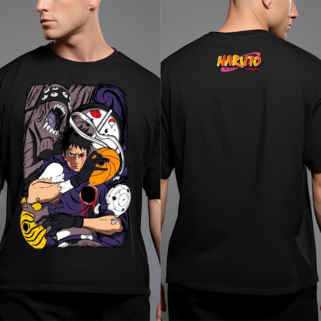 Camisa Anime Naruto Estampa Obito Guerra Ninja Estatua Gedo - Envio Rapido