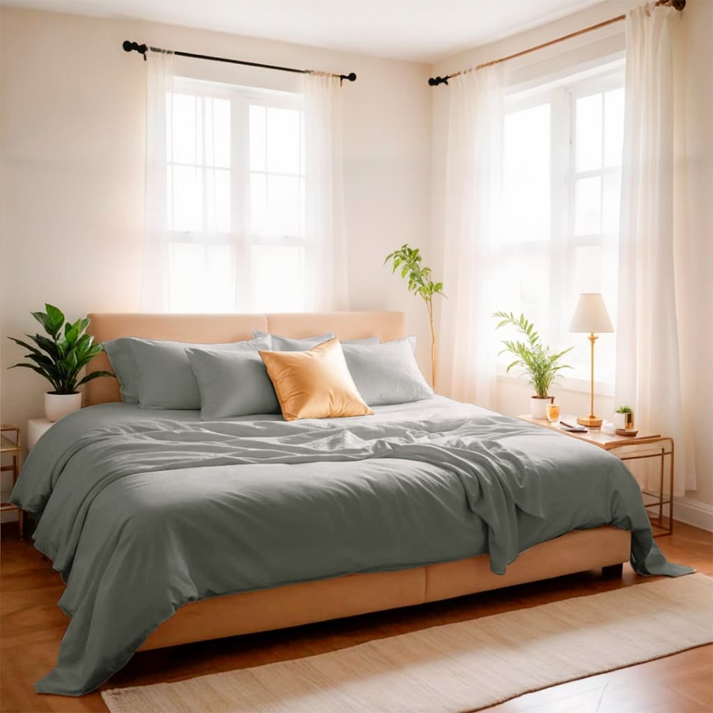 Toque Macio Jogo de Cama Queen 100% Fibra Bambu 600 Fios Bulgari 3 Pçs