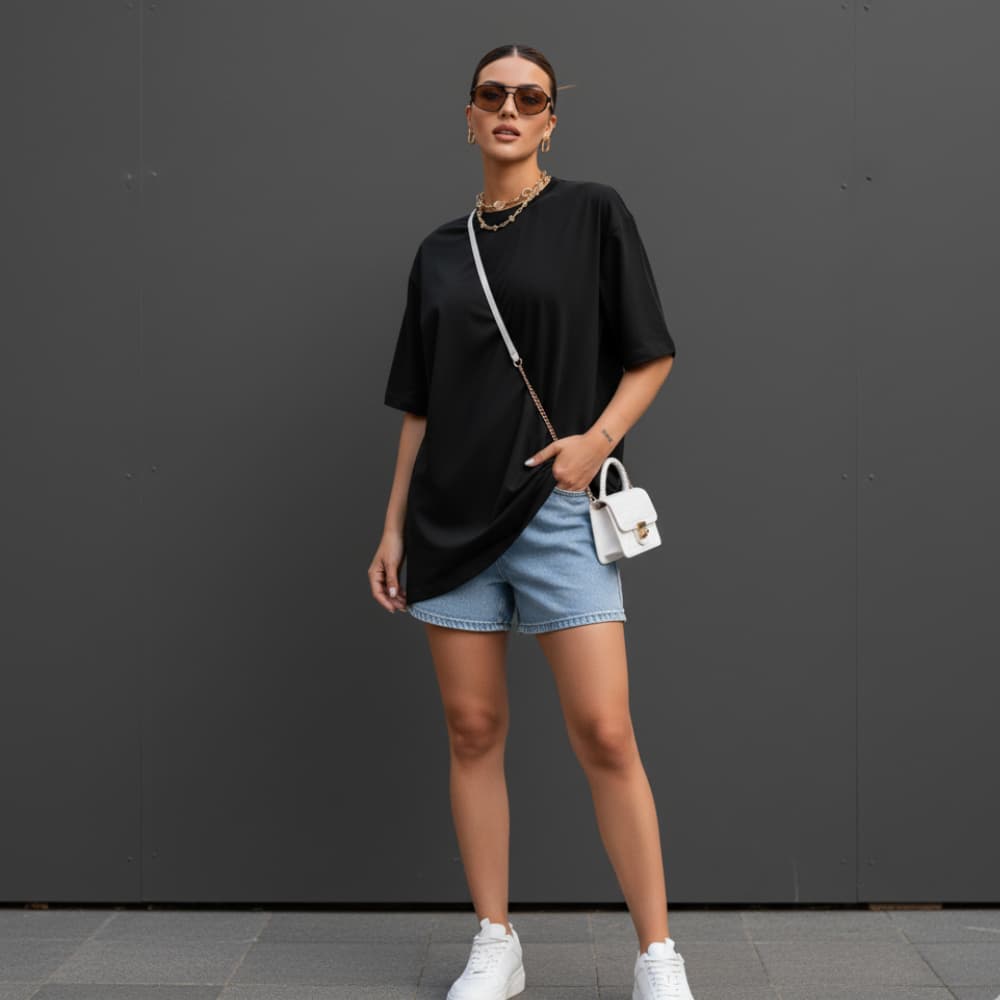 BLUSA FEMININA MODELO OVER CAMISETA VISCOLYCRA