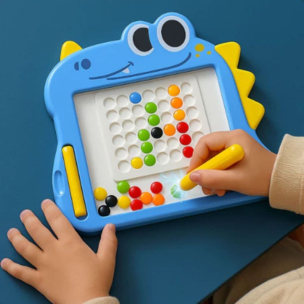 Brinquedo Educativo DINO Lousa Magnética Prancheta Criativo com Caneta Ímã.