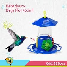 Bebedouro para Beija Flor com 4 flores e chapéu Toco Tucano