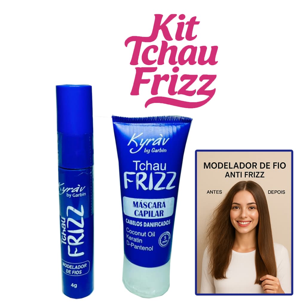 Kit Tchau Frizz, Modelador de Fios+Máscara Capilar Antifrizz Kyrav