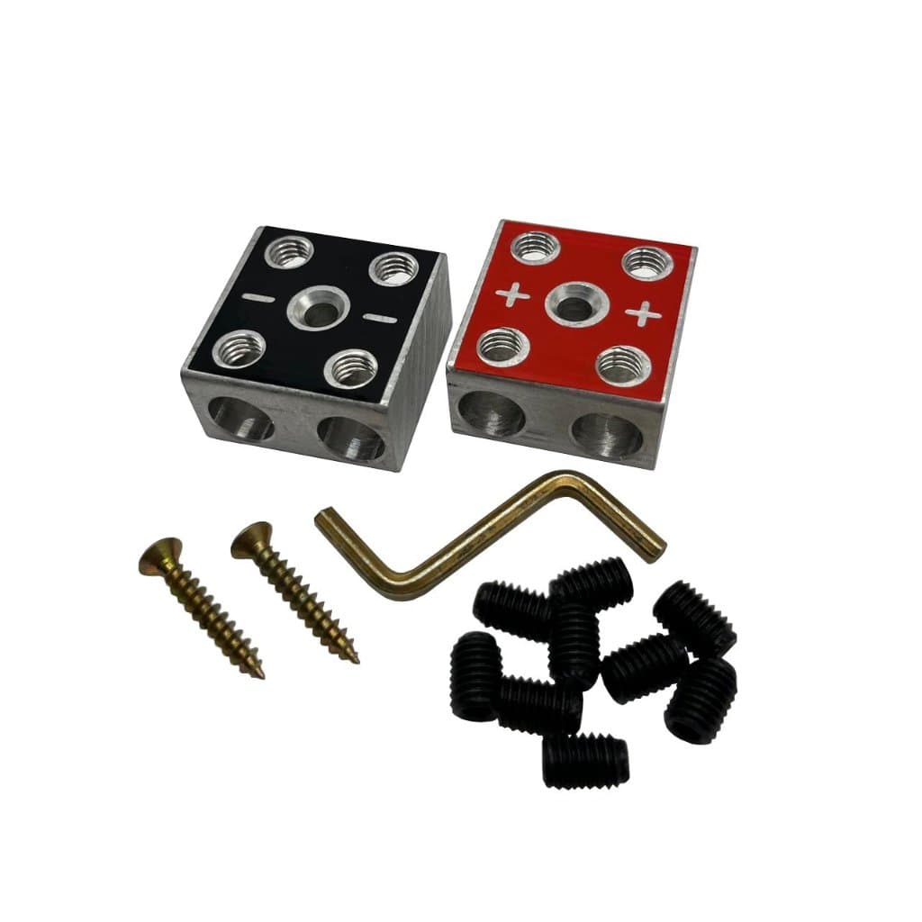 Par Barramento Bloco Distribuidor de Energia Bateria Amplificador Som 2x2 - 4 Vias Fixa Até 70mm²