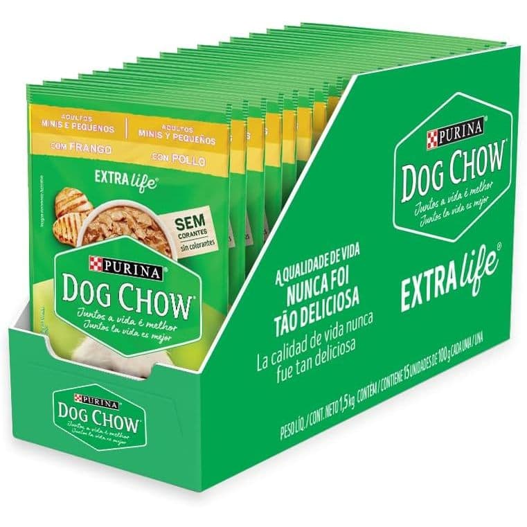 Sachê Dog Chow Pequeno Frango - Com 15 Unidades
