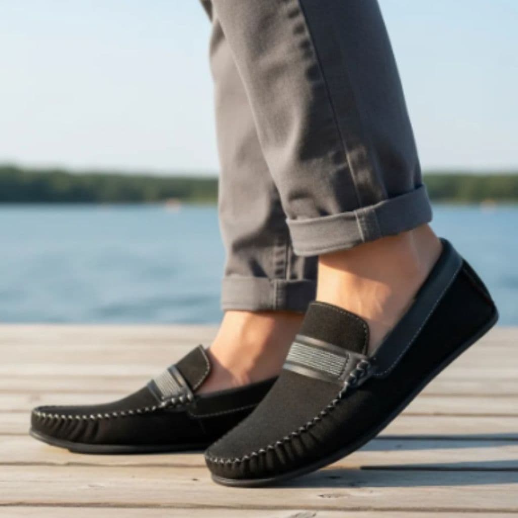 Mocassim Masculino  Drive Casual Bico quadrado Feito a Mão Moda masculina Uso Diario