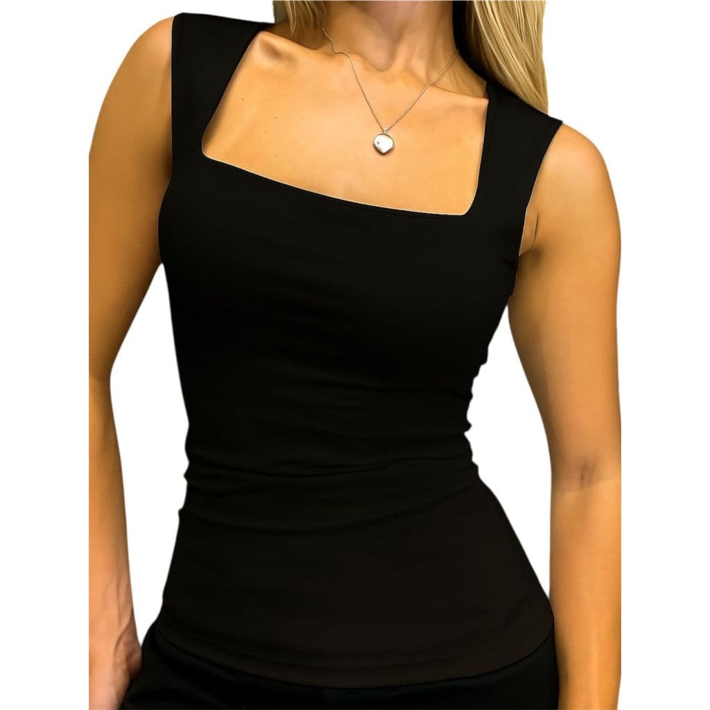 Blusinha Karla Regata Decote Quadrado Suplex Feminina Calor