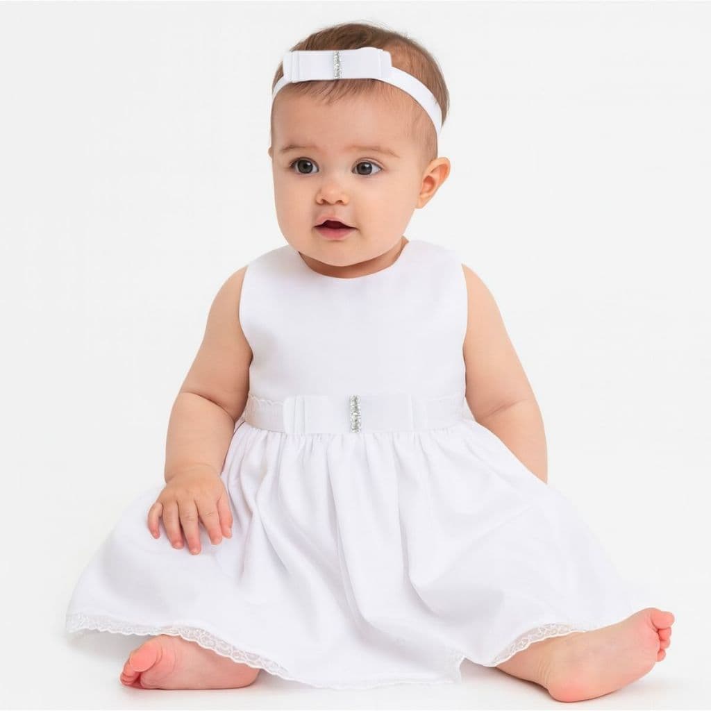 Vestido Infantil Menina Manu 2 Peças Vestido Batizado P ao 3 Anos Vestidos Para Festas e Batizados