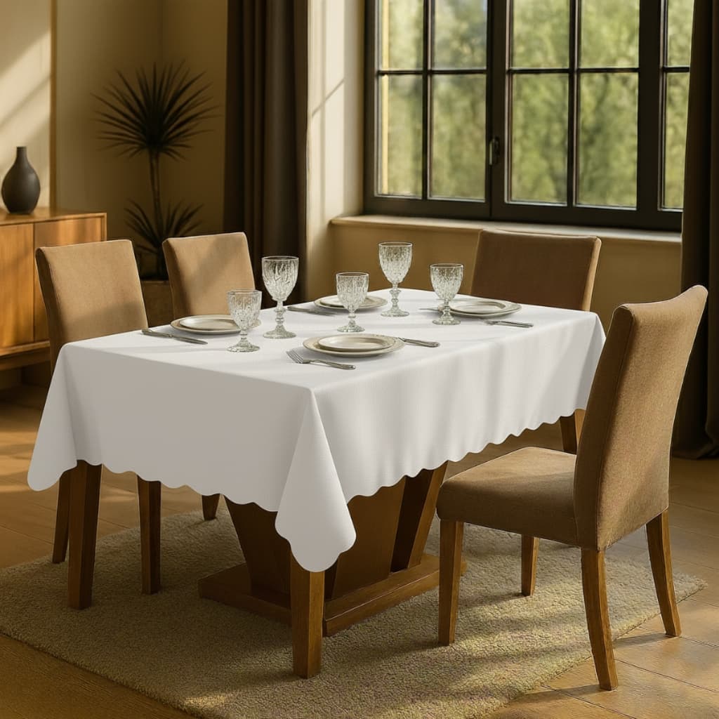 Toalha de Mesa 4, 6 e 8 Cadeiras cozinha sala de jantar copa resistente branco vermelho verde