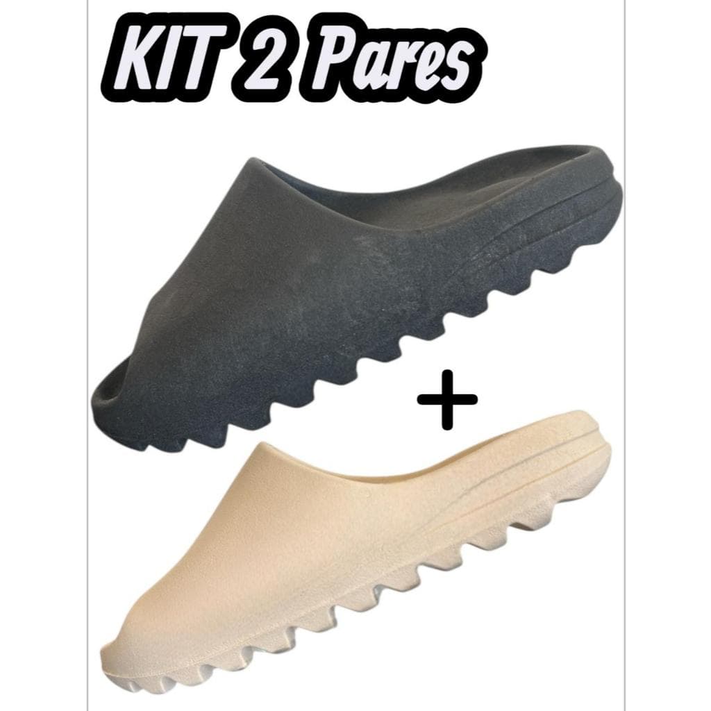 KIT 2 PARES DE CHINELO YZY CONFORTAVEL ESTILOSO