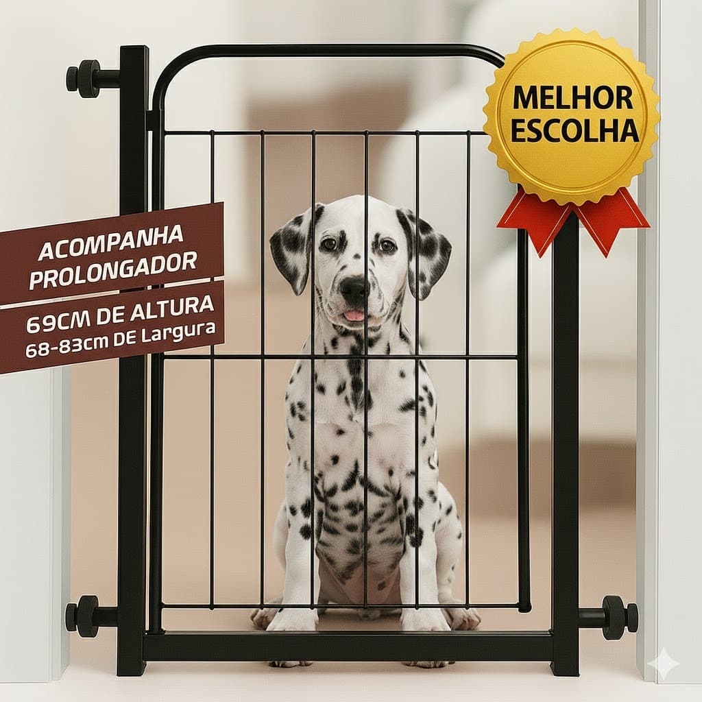 Portão de Segurança Aramado com Extensor de 10cm – Ideal para Pets e Bebês