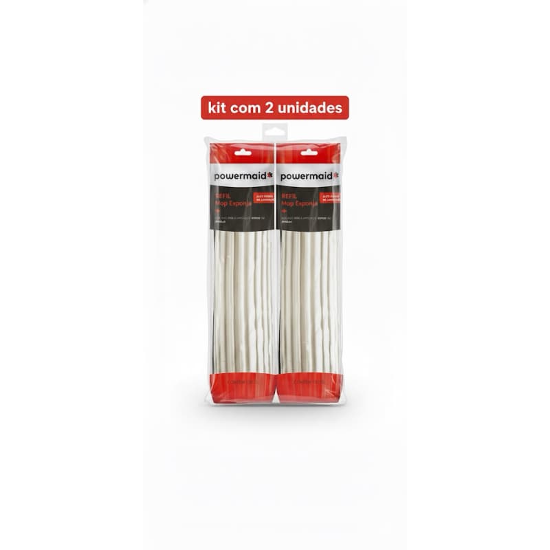 Kit Refil Mop PVA Power Maid Tamanho 27cm x6cmx6cm/ Séquito – Esponja Super Absorvente Para Porcelanato e Laminado