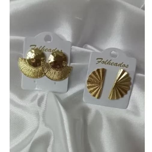 Brincos Folheado Dourado Prata Feminino Vários Modelos Moda Tendência