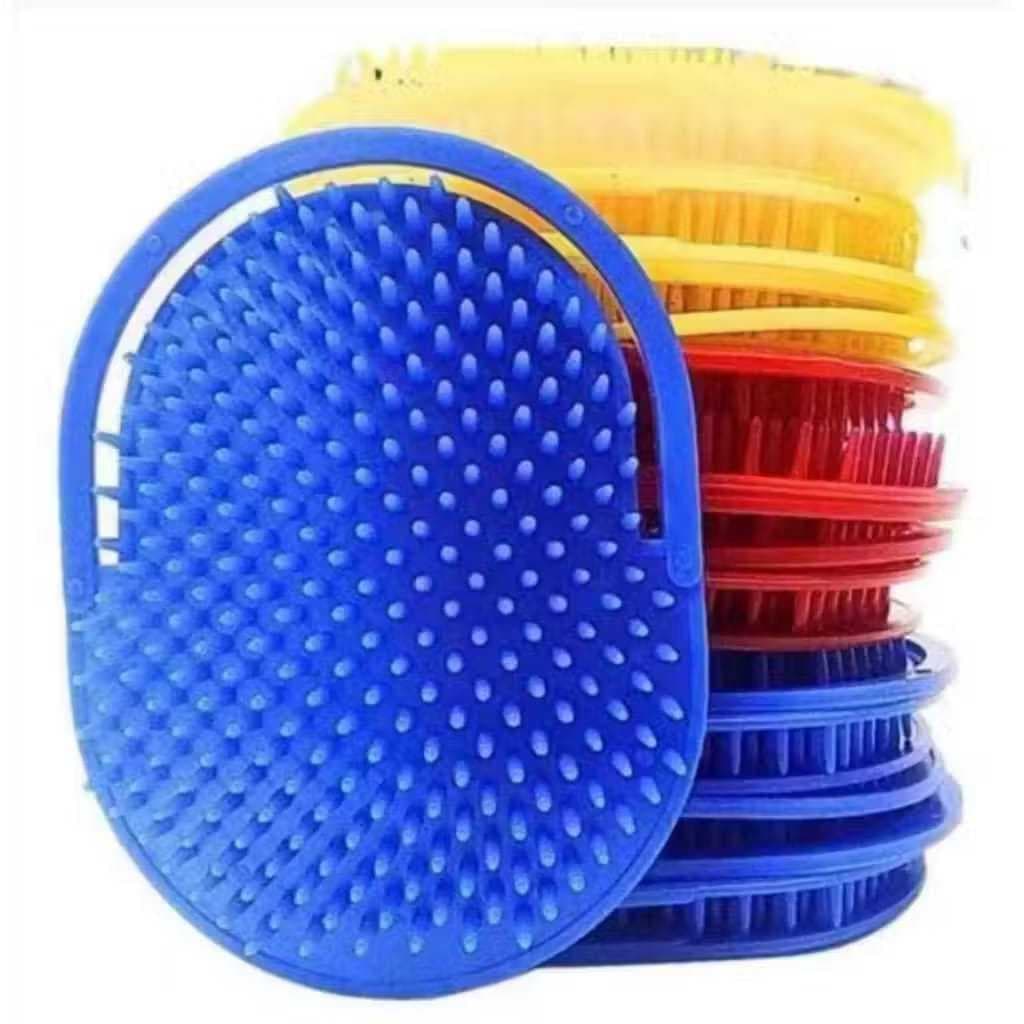 Kit 2 Escova Massageadora Pet Banho Cães E Gatos Tira Pelos Silicone Macio