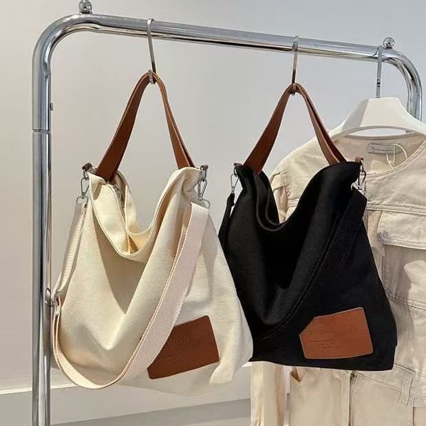 Bolsa feminina de lona de grande capacidade para estudantes Bolsa crossbody(2202)