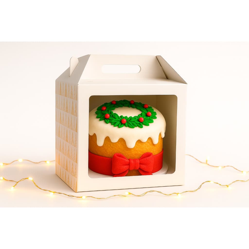 5 Caixas para Bolo 22x22x22 Natalino Confeitaria Embalagem