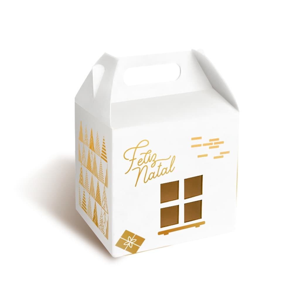 Caixa 10x10x10 Mini Panetone Branca Presente Natal 10 Unidade