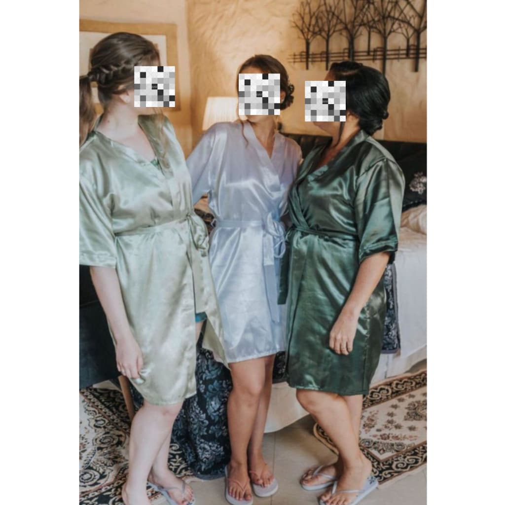 Robe de Cetim Luxo - Verde Menta e Verde Oliva - Elegância e Conforto para Mães e Sogra
