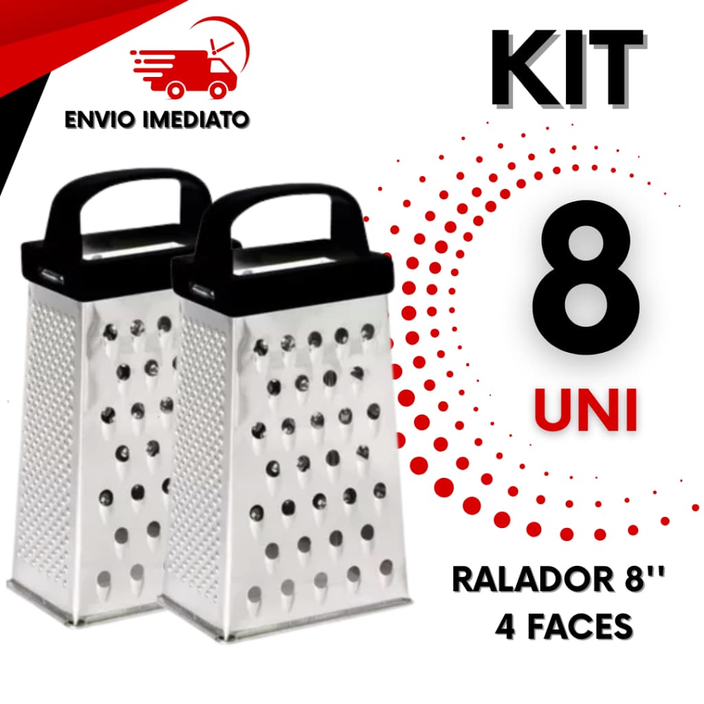 KIT 8 RALADOR DE LEGUMES 4 FACES PARA QUEIJOS, CASA, RESTAURANTE, COZINHA