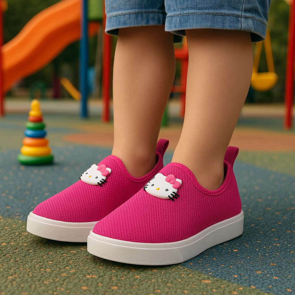 Tênis Casual Infantil Lindo Antiderrapante Solado Baixo Moderno Calce Fácil-Envio Imediato