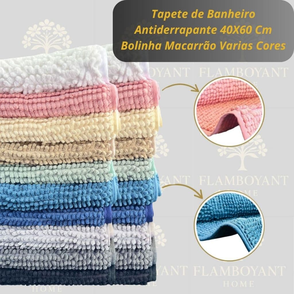 Tapete Banheiro Antiderrapante 40X60 Bolinha Macarrão Varias Cores