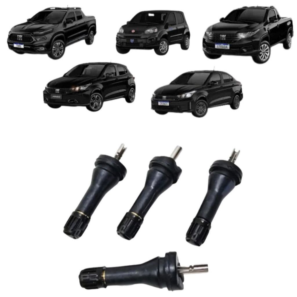 KIT 4 VALVULAS P/SENSOR TPMS FIAT TORO, ARGO, UNO, CRONOS E STRADA - ROTTA 376