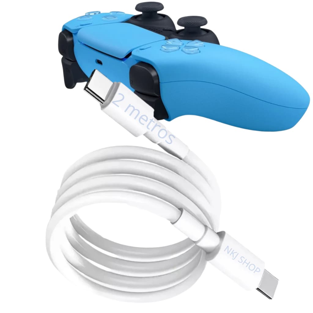 Cabo Carregador Tipo C Para Tipo C 2m 60W Turbo Para Controle PlayStation 5 E Smartphone