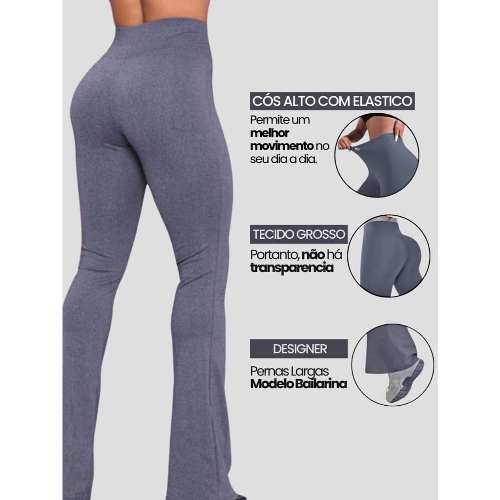 Calça Flare Feminina Legging Bailarina Boca de sino Cós Alto qualidade e elegancia levanta bumbum