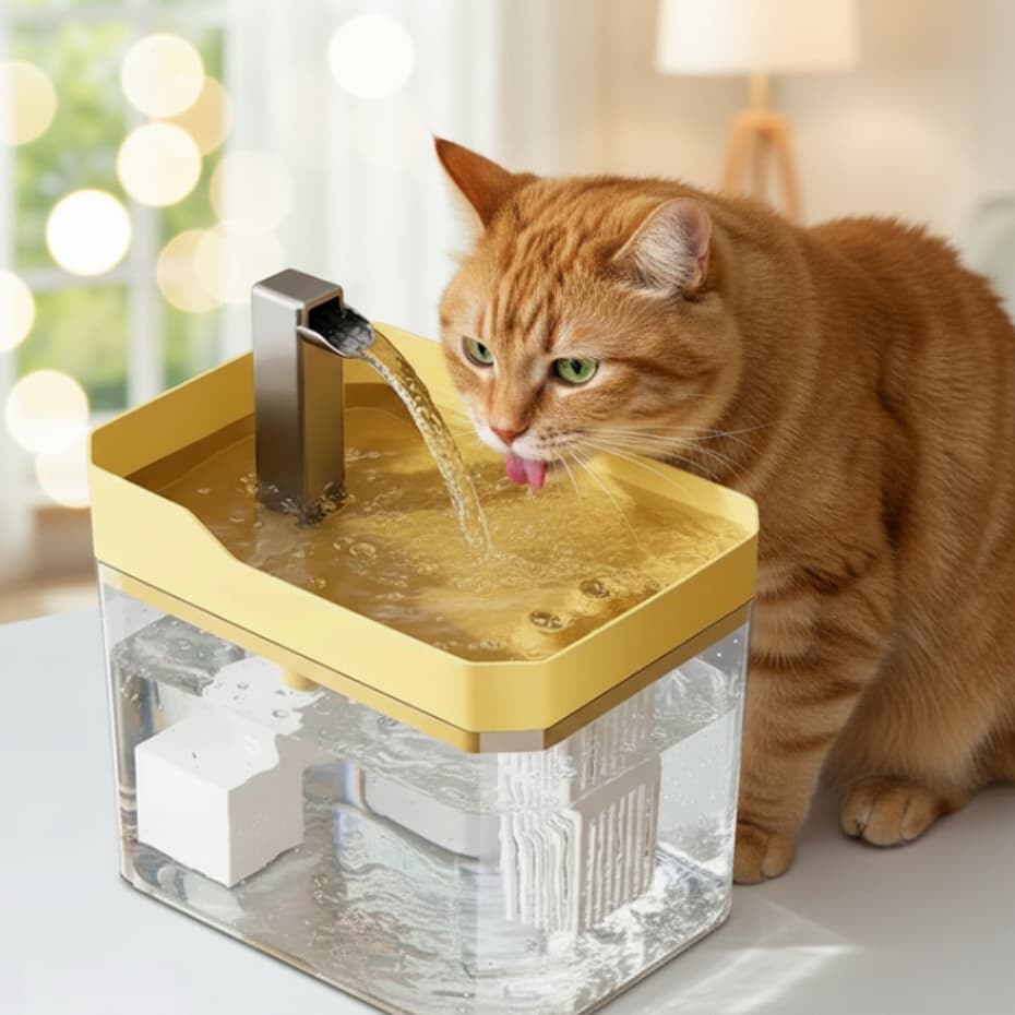 Fonte de Água Automática para Gatos Silenciosa Bivolt e Regulável Hidratação Saudável
