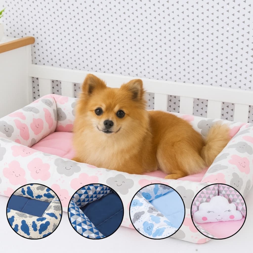 Caminha Pet Retangular Cama Lavável Confortável Cachorro Gato Fibra Silicone Luxo Várias Estampas
